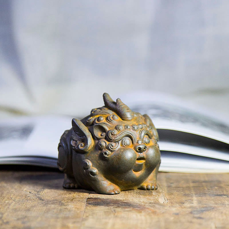 Buddha Stones Handgemaakte rijkdom PiXiu ijzerpoeder roest gegoten hars beeldje huisdecoratie - image 2