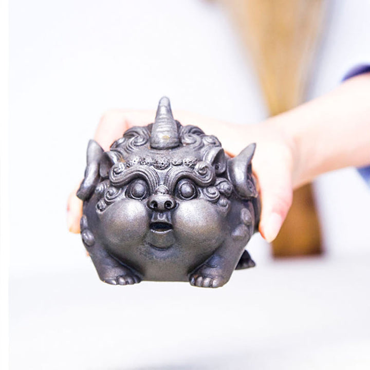 Buddha Stones Handgemaakte rijkdom PiXiu ijzerpoeder roest gegoten hars beeldje huisdecoratie - image 19