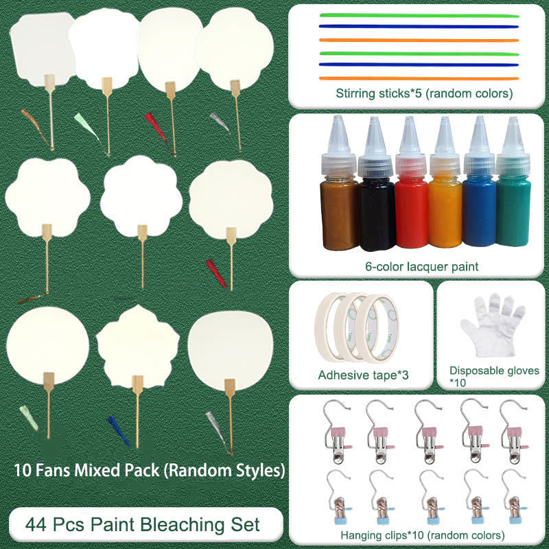 Buddha Stones DIY Chinese Waaier , blanco beschildering, Waaier - 44-delige verfbleekset - image 13