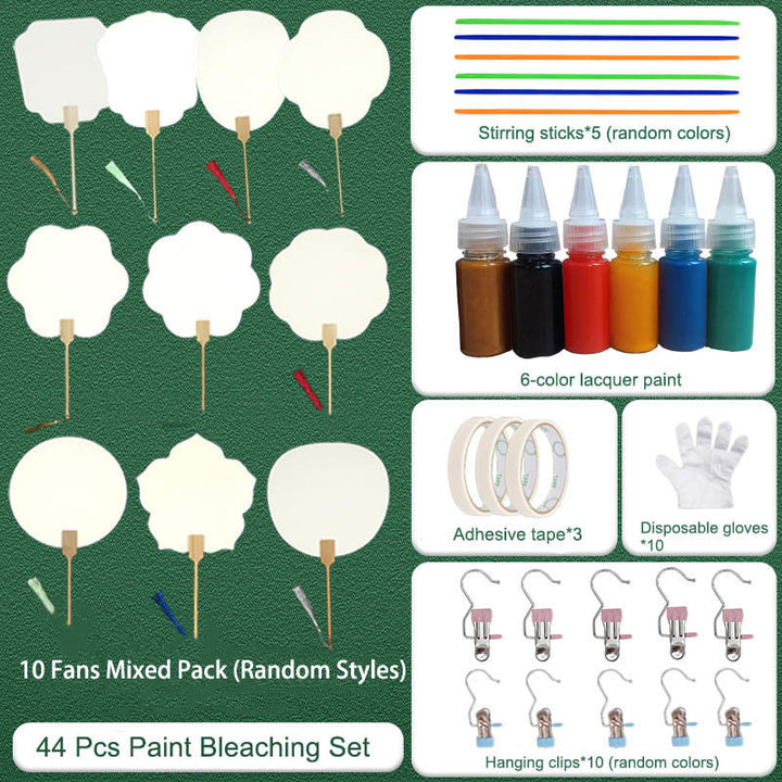 Buddha Stones DIY Chinese Waaier , blanco beschildering, Waaier - 44-delige verfbleekset - image 13