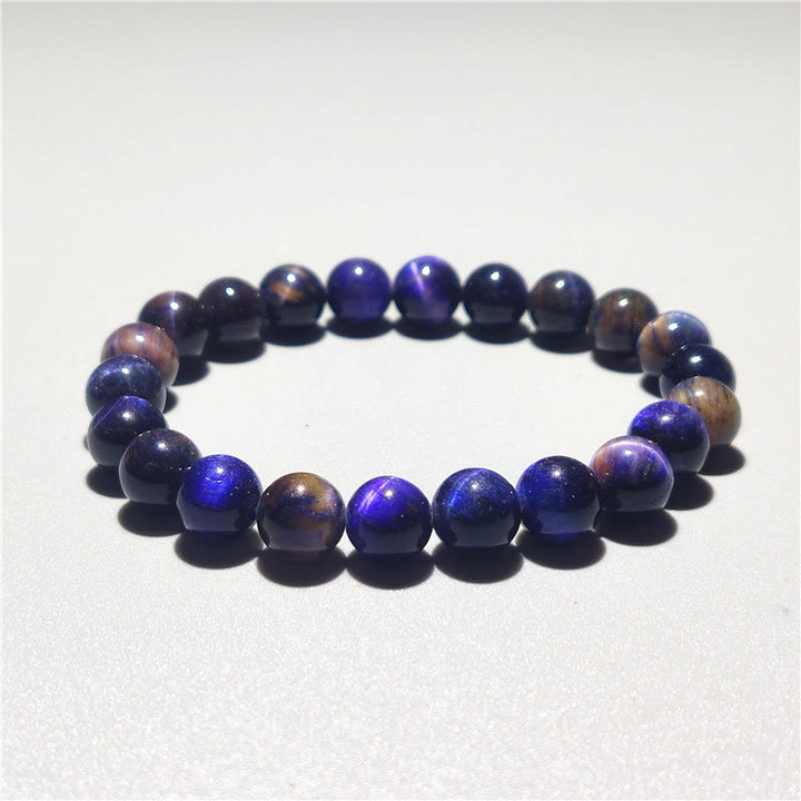 Buddha Stones Diverse Armband met tijgeroogmotief voor zelfvertrouwen - Paarse tijgeroog (Polsomtrek: 14-16 cm) - 8mm - image 6