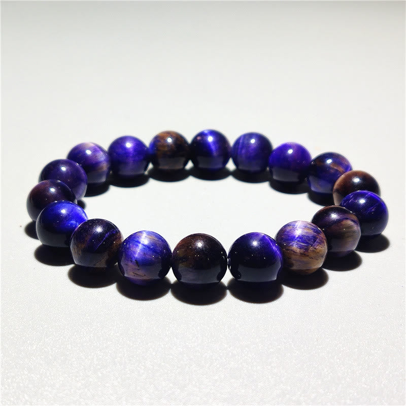 Buddha Stones Diverse Armband met tijgeroogmotief voor zelfvertrouwen - Paarse tijgeroog (Polsomtrek: 14-16 cm) - 10mm - image 9