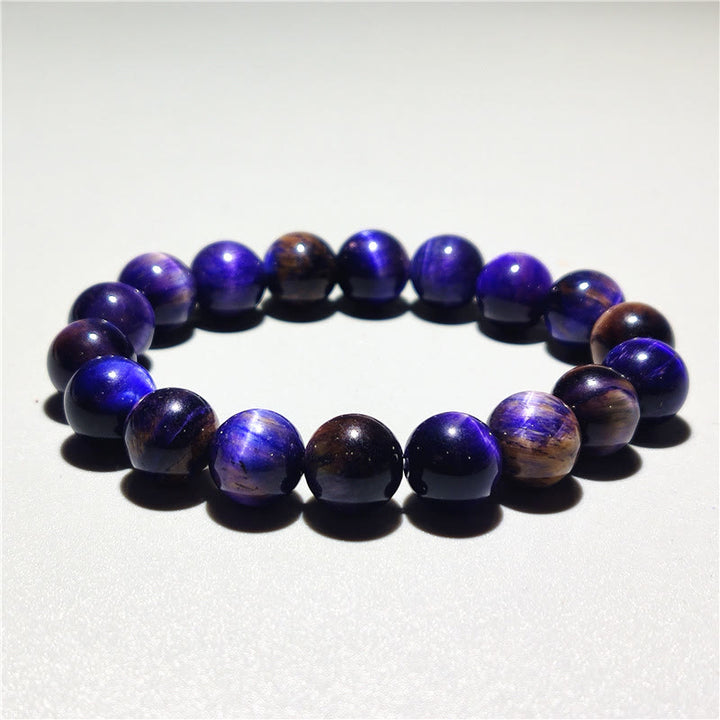 Buddha Stones Diverse Armband met tijgeroogmotief voor zelfvertrouwen - Paarse tijgeroog (Polsomtrek: 14-16 cm) - 10mm - image 9