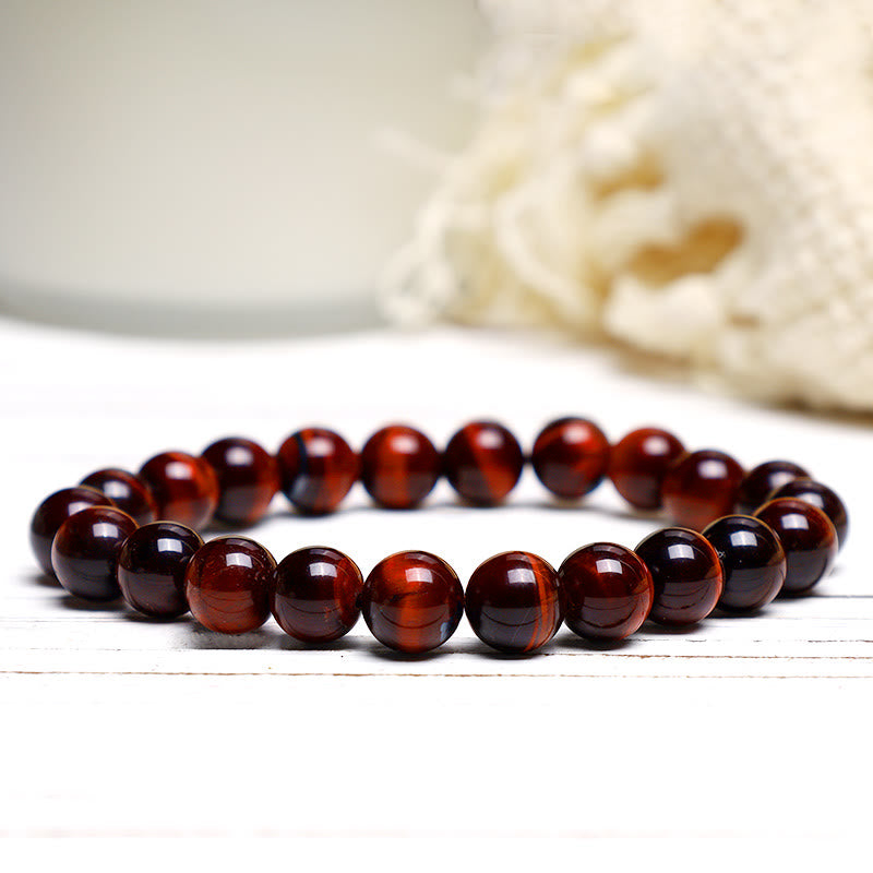 Buddha Stones Diverse Armband met tijgeroogmotief voor zelfvertrouwen - Rode tijgeroog (Polsomtrek: 14-16 cm) - 8mm - image 21