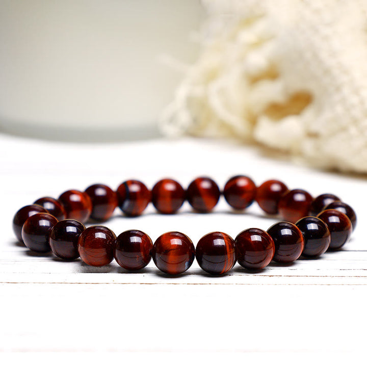 Buddha Stones Diverse Armband met tijgeroogmotief voor zelfvertrouwen - Rode tijgeroog (Polsomtrek: 14-16 cm) - 8mm - image 21