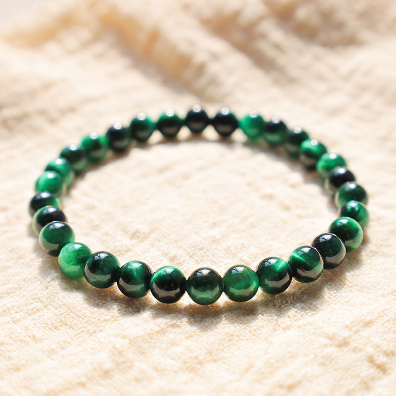 Buddha Stones Diverse Armband met tijgeroogmotief voor zelfvertrouwen - Groene tijgeroog (Polsomtrek: 14-16 cm) - 6mm - image 33