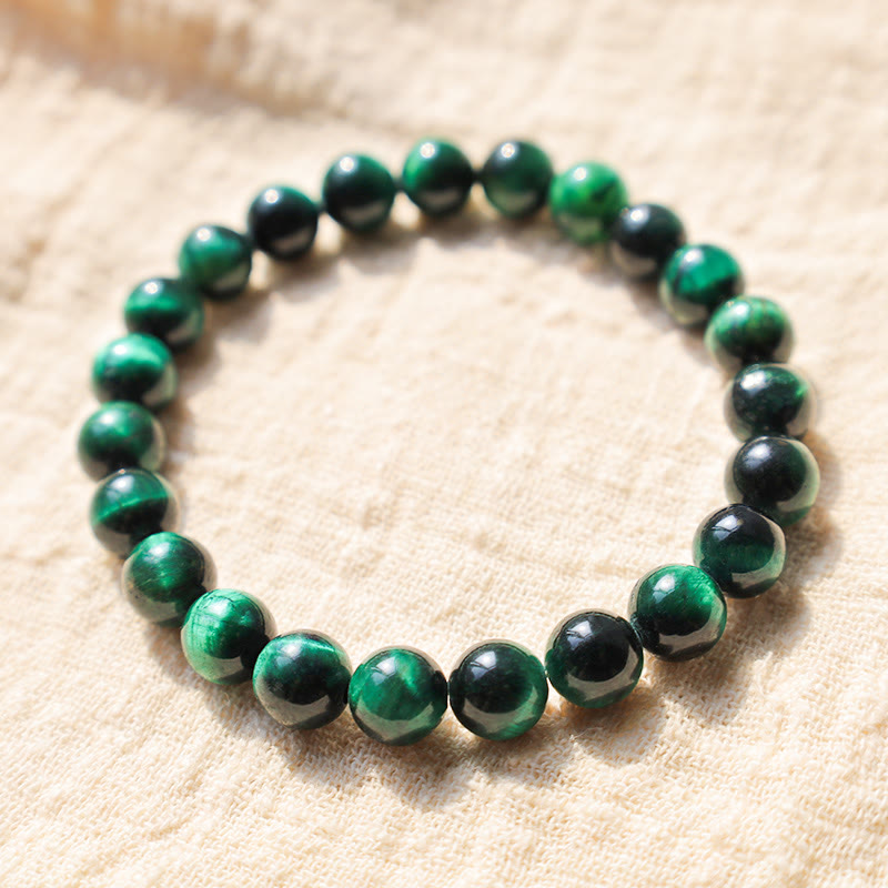 Buddha Stones Diverse Armband met tijgeroogmotief voor zelfvertrouwen - Groene tijgeroog (Polsomtrek: 14-16 cm) - 8mm - image 36