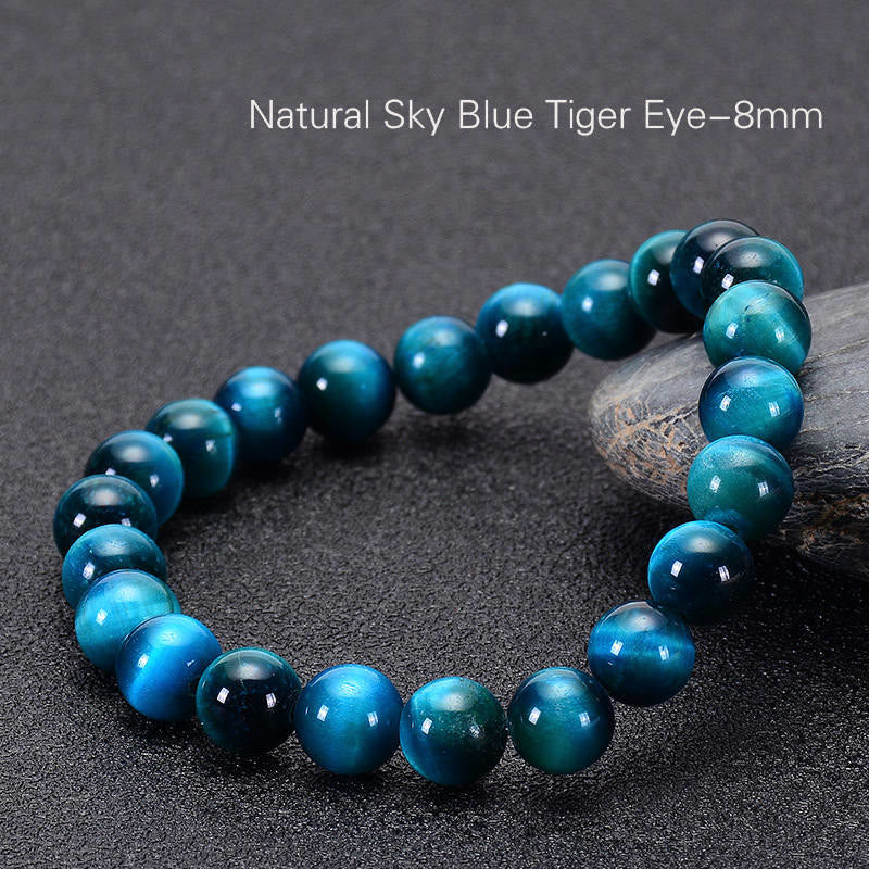 Buddha Stones Diverse Armband met tijgeroogmotief voor zelfvertrouwen - Blauwe tijgeroog (Polsomtrek: 14-16 cm) - 8mm - image 48