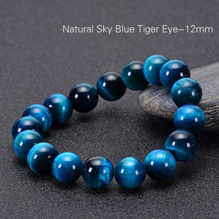 Buddha Stones Diverse Armband met tijgeroogmotief voor zelfvertrouwen - Blauwe tijgeroog (Polsomtrek: 14-16 cm) - 12mm - image 54