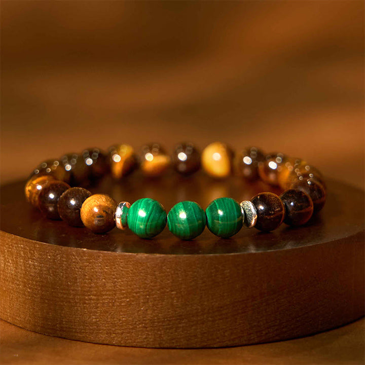 Buddha Stones Diverse Armband met tijgeroogmotief voor zelfvertrouwen - Groene tijgeroogsteen (Polsomtrek: 14-16 cm) - 12mm - image 107