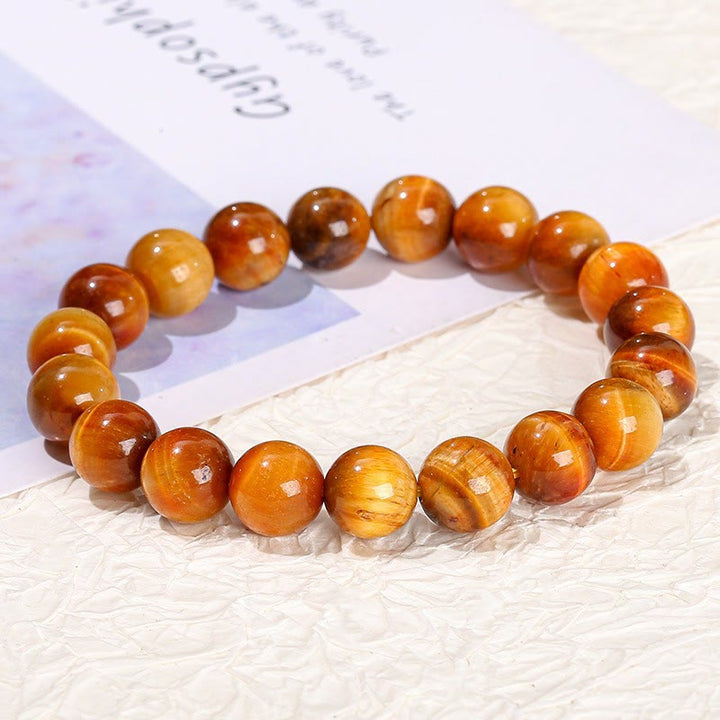 Buddha Stones Diverse Armband met tijgeroogmotief voor zelfvertrouwen - Oranje tijgeroog (Polsomtrek: 14-16 cm) - 12mm - image 114