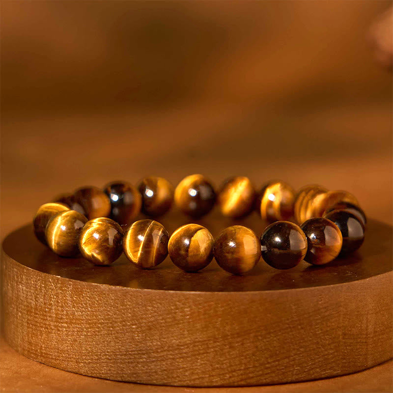 Buddha Stones Diverse Armband met tijgeroogmotief voor zelfvertrouwen - Tijgeroog (Polsomtrek: 14-16 cm) - 12mm - image 115