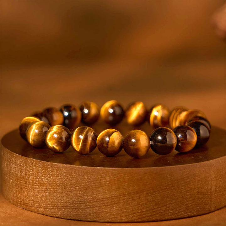 Buddha Stones Diverse Armband met tijgeroogmotief voor zelfvertrouwen - Tijgeroog (Polsomtrek: 14-16 cm) - 12mm - image 115