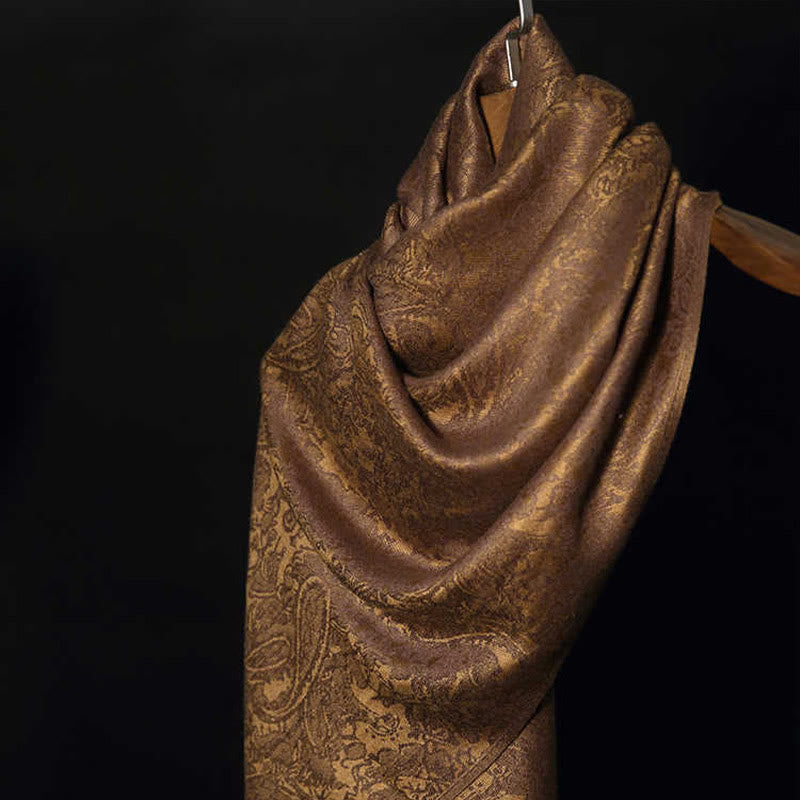 Buddha Stones Tibetaanse sjaal met cashewnotenjacquard en Sjaal (groot), warm en comfortabel, voor lente, herfst en winter. - image 0