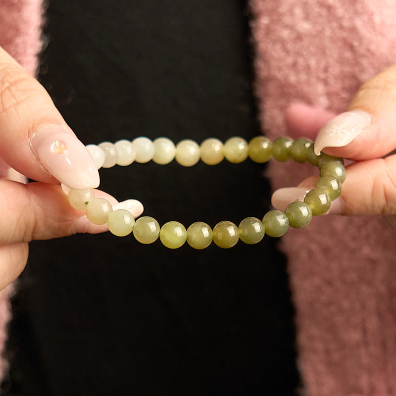 Buddha Stones Hetian Jade Armband met Kleurverloop en Overvloed - image 5