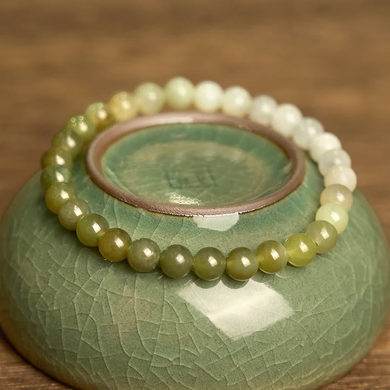 Buddha Stones Hetian Jade Armband met Kleurverloop en Overvloed - image 1