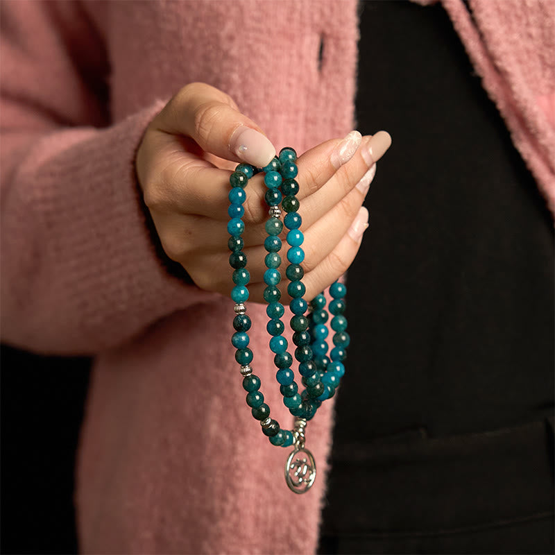 Buddha Stones 108 Mala kralen, apatietkraal, Om, de levensboom, lotus, Boeddha Armband - image 1