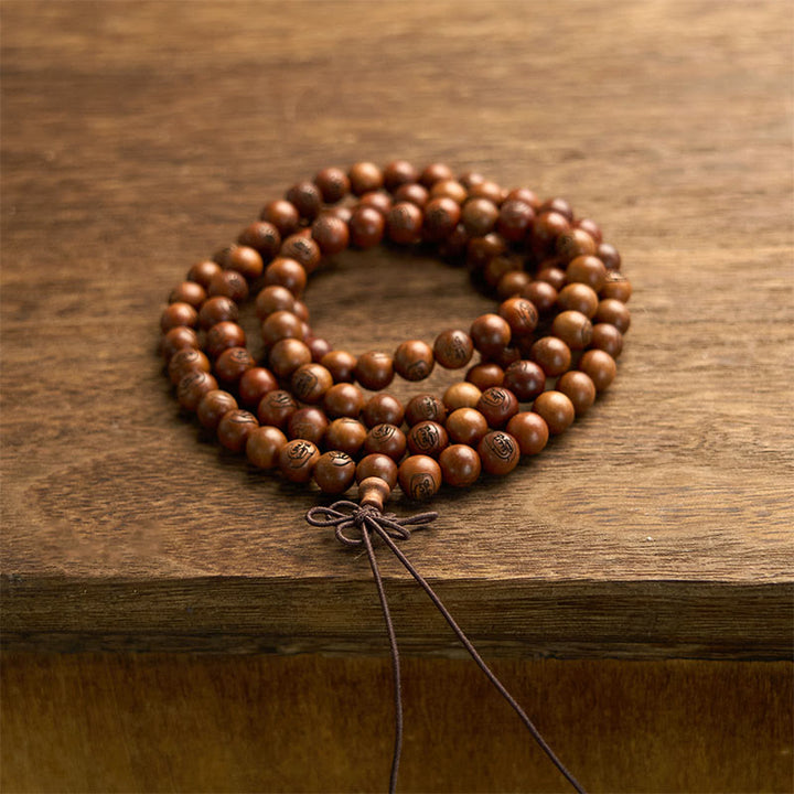Buddha Stones 108 Mala kralen, blikseminslag, jujubehout, gouden licht mantra, Armband - image 7