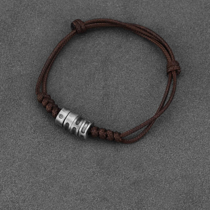 Buddha Stones 999 Sterling Zilveren Morsecode Wax Touw Armband - Bruine waxkoord van 999 sterling zilver (Polsomtrek: 14-21 cm) - Morsecode: LIEFDE - image 11