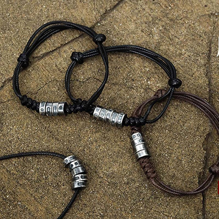 Buddha Stones 999 Sterling Zilveren Morsecode Wax Touw Armband - image 19