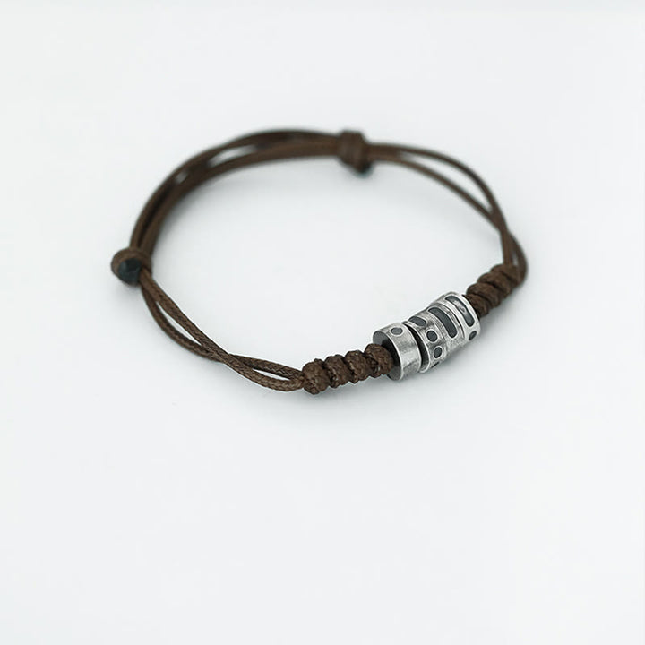 Buddha Stones 999 Sterling Zilveren Morsecode Wax Touw Armband - image 12