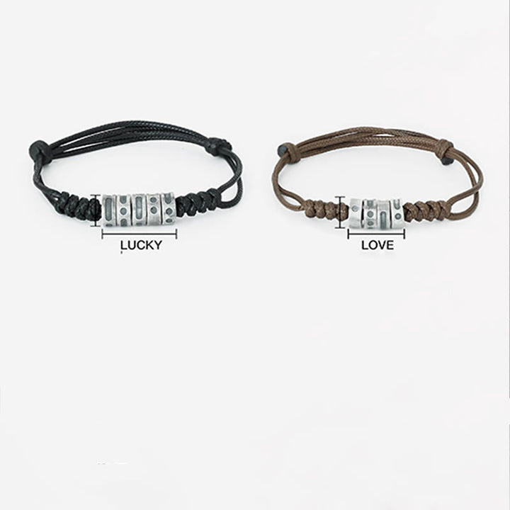 Buddha Stones 999 Sterling Zilveren Morsecode Wax Touw Armband - image 5