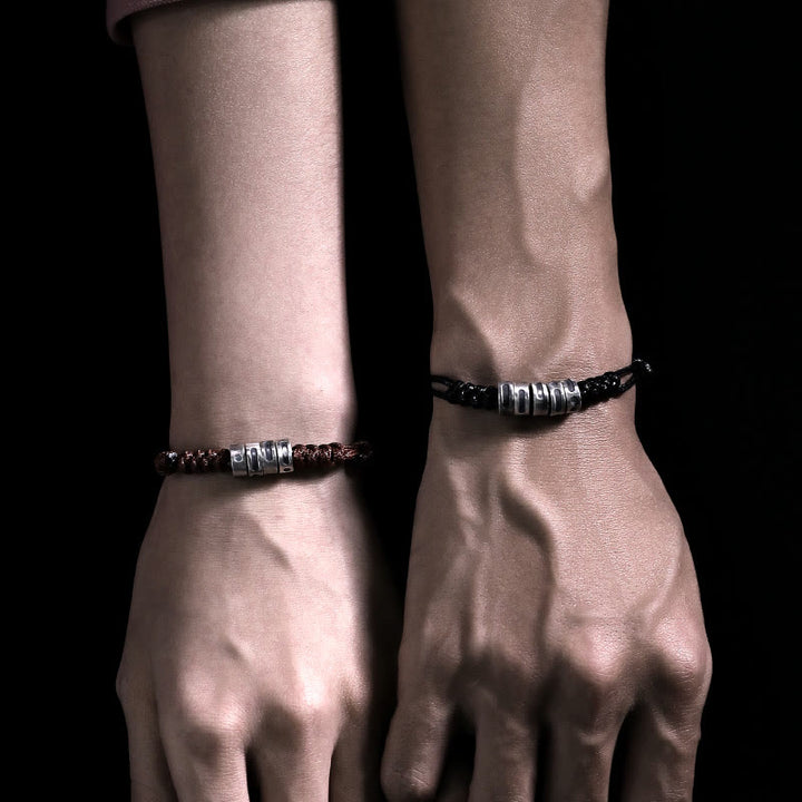 Buddha Stones 999 Sterling Zilveren Morsecode Wax Touw Armband - image 18