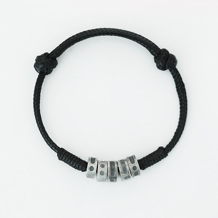 Buddha Stones 999 Sterling Zilveren Morsecode Wax Touw Armband - image 4