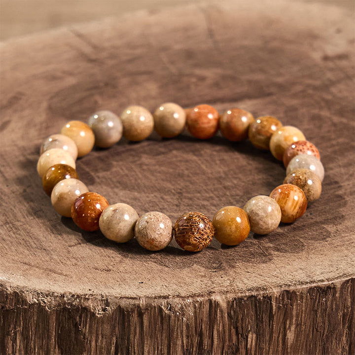 Buddha Stones Inspireer creativiteit Oranje Rode Serie Passie Moed Armband - Fossiel koraal (Polsomtrek: 14-16 cm) - image 25