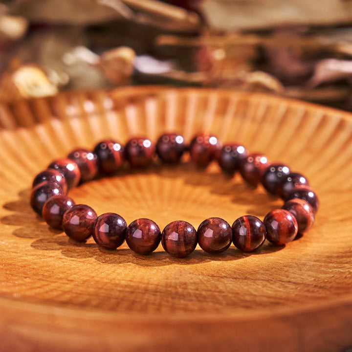 Buddha Stones Inspireer creativiteit Oranje Rode Serie Passie Moed Armband - Rode tijgeroog (Polsomtrek: 14-16 cm) - image 4