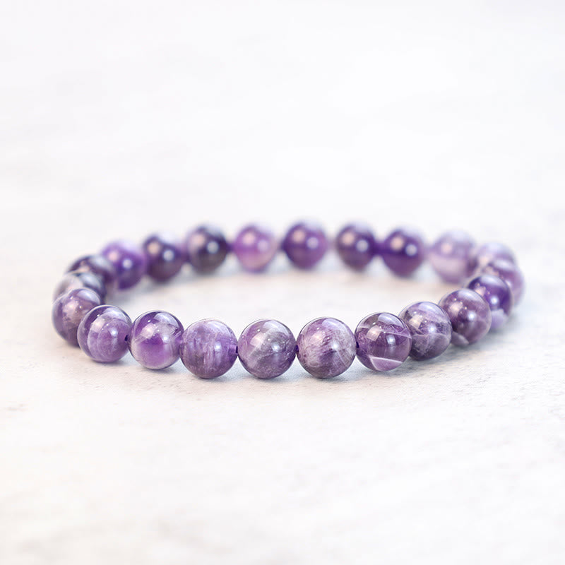 Buddha Stones Keep Calm paarse serie helende Armband - Amethist (Polsomtrek: 14-16 cm) - image 3