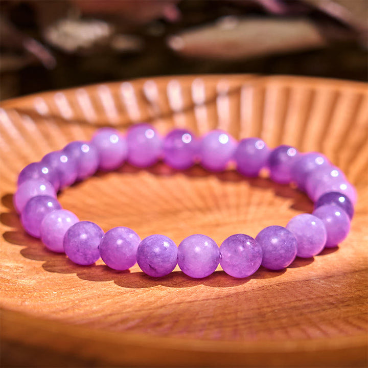 Buddha Stones Keep Calm paarse serie helende Armband - Lepidoliet (Polsomtrek: 14-16 cm) - image 11