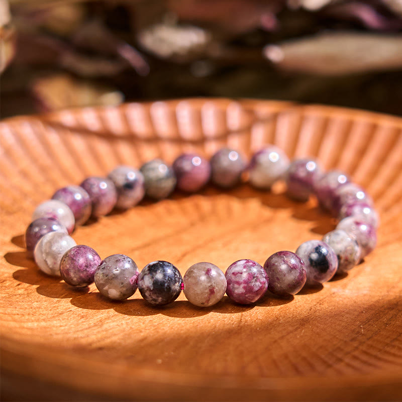 Buddha Stones Keep Calm paarse serie helende Armband - Pruimenbloesemtoermalijn (Polsomtrek: 14-16 cm) - image 23