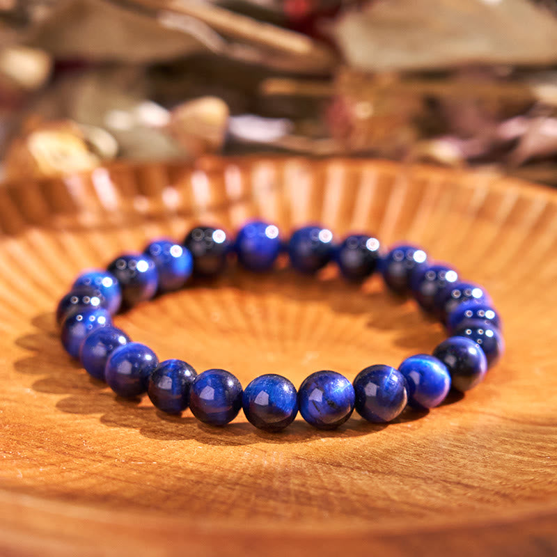 Buddha Stones Laat het verleden los - Blauwe serie, kalmte en rust Armband - Blauwe tijgeroog (Polsomtrek: 14-16 cm) - image 3
