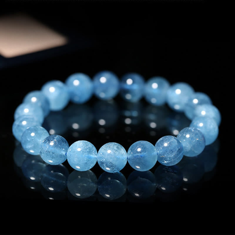 Buddha Stones Laat het verleden los - Blauwe serie, kalmte en rust Armband - Aquamarijn (Polsomtrek: 14-16 cm) - image 6