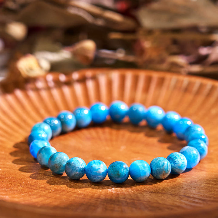 Buddha Stones Laat het verleden los - Blauwe serie, kalmte en rust Armband - Apatiet (Polsomtrek: 14-16 cm) - image 11