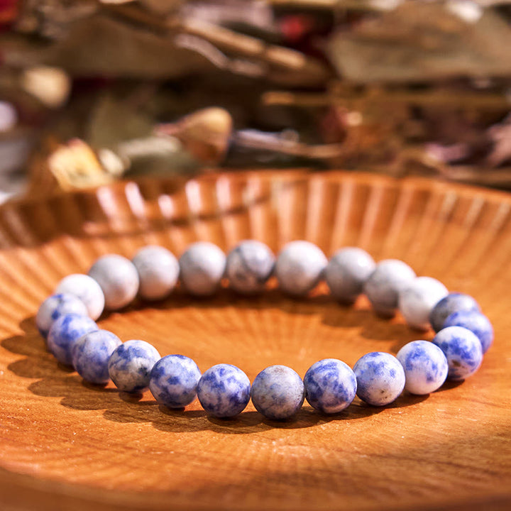 Buddha Stones Laat het verleden los - Blauwe serie, kalmte en rust Armband - Sodalite (Polsomtrek: 14-16 cm) - image 17