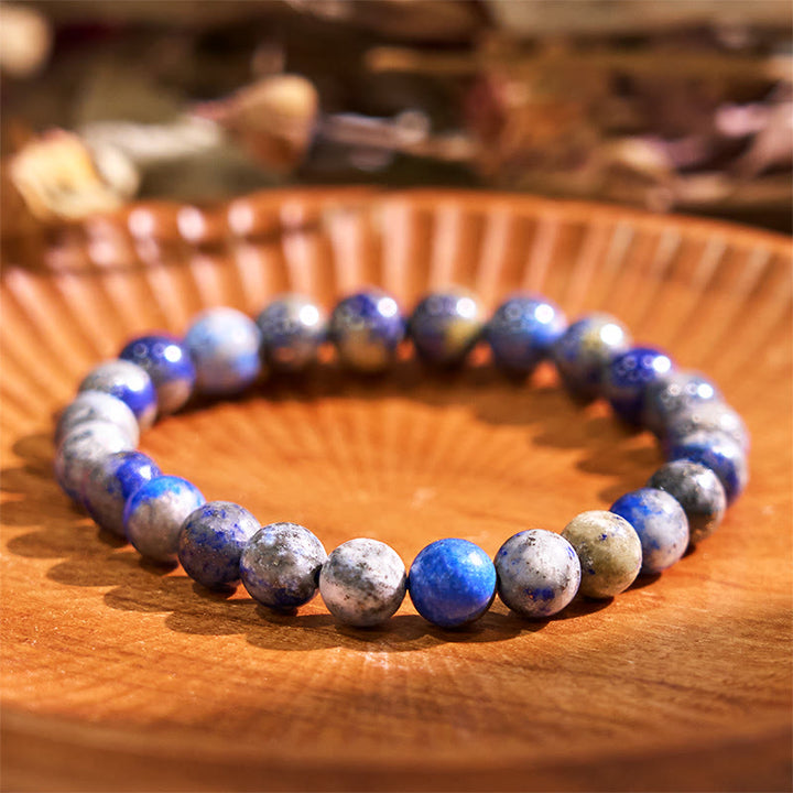 Buddha Stones Laat het verleden los - Blauwe serie, kalmte en rust Armband - Blauwgrijs lazuriet (Polsomtrek: 14-16 cm) - image 31
