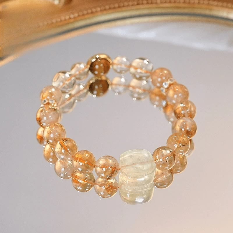 Buddha Stones Topaas Citrien Tijgeroog Zakiram Armband, Godin van de Rijkdom - image 2