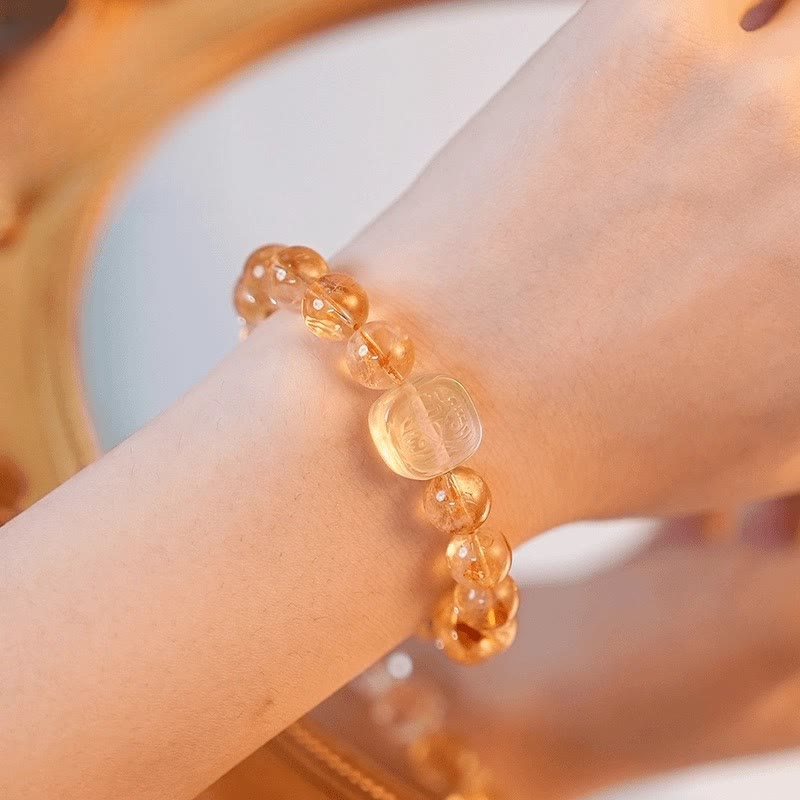 Buddha Stones Topaas Citrien Tijgeroog Zakiram Armband, Godin van de Rijkdom - image 3
