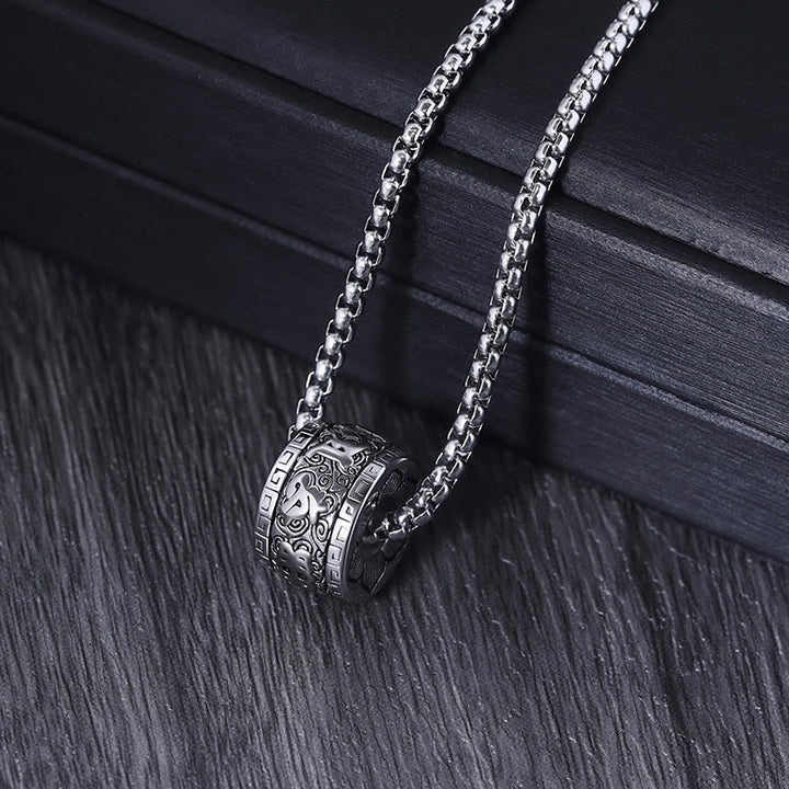 Buddha Stones Tibetaanse Om Mani Padme Hum Ketting van titaniumstaal - image 9