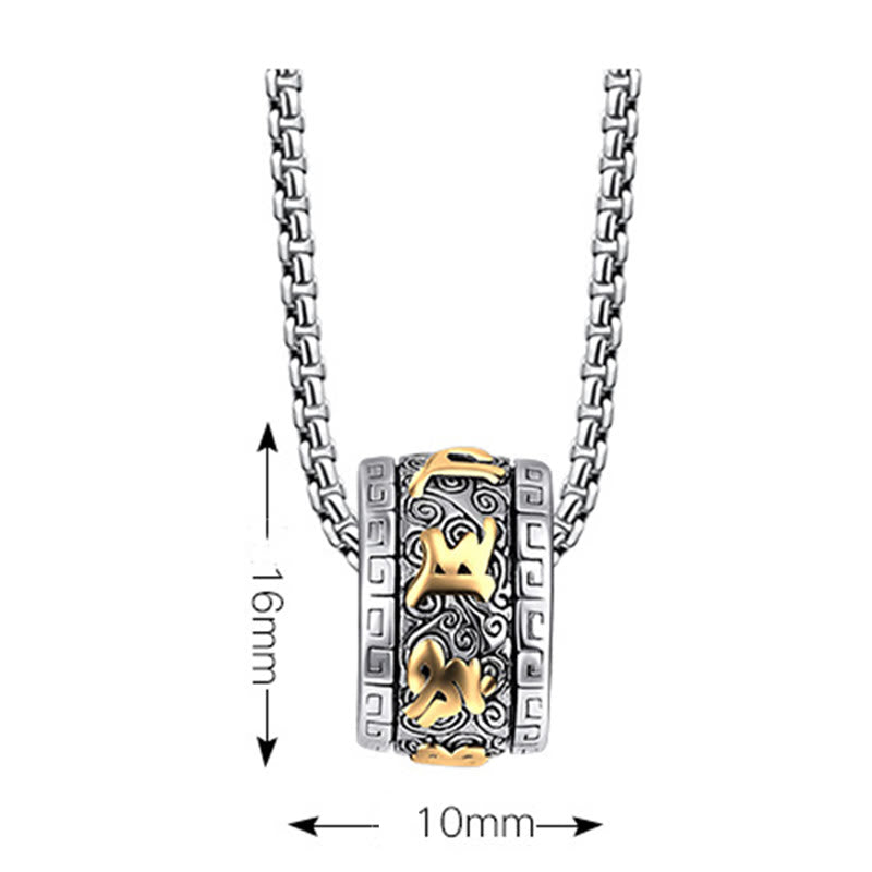 Buddha Stones Tibetaanse Om Mani Padme Hum Ketting van titaniumstaal - image 4