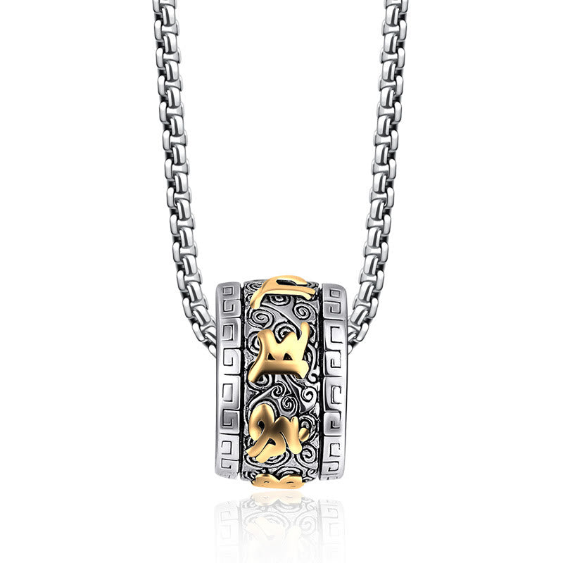 Buddha Stones Tibetaanse Om Mani Padme Hum Ketting van titaniumstaal - image 5