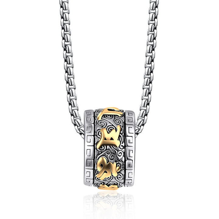 Buddha Stones Tibetaanse Om Mani Padme Hum Ketting van titaniumstaal - image 5