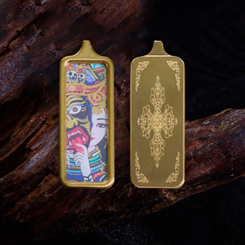 Buddha Stones Tibet Zakiram Gele God van de Rijkdom Negenstaartvos Handgeschilderde Thangka Kalmerende Ketting - image 0