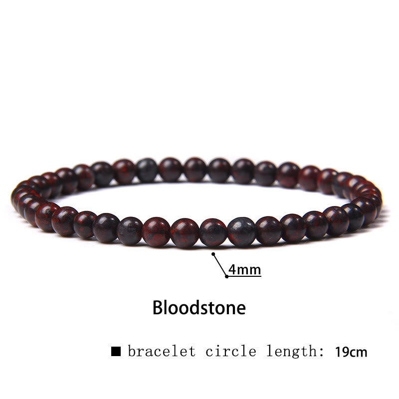 Buddha Stones 4 mm Diverse Steen Kristal Mini Kralen Genezende Armband - Bloedsteen - 4 mm (Polsomtrek 14-17 cm) - image 2