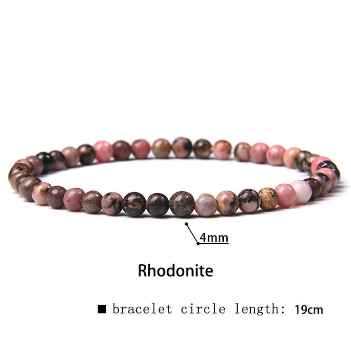 Buddha Stones 4 mm Diverse Steen Kristal Mini Kralen Genezende Armband - Rhodonite - 4 mm (Polsomtrek 14-17 cm) - image 8