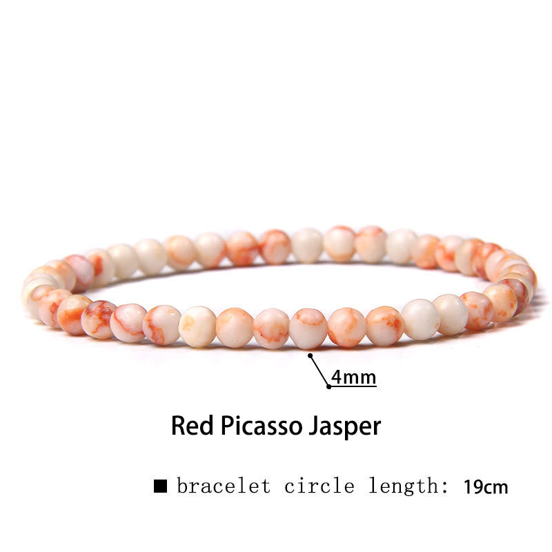 Buddha Stones 4 mm Diverse Steen Kristal Mini Kralen Genezende Armband - Rode Picasso Jasper - 4 mm (Polsomtrek 14-17 cm) - image 7