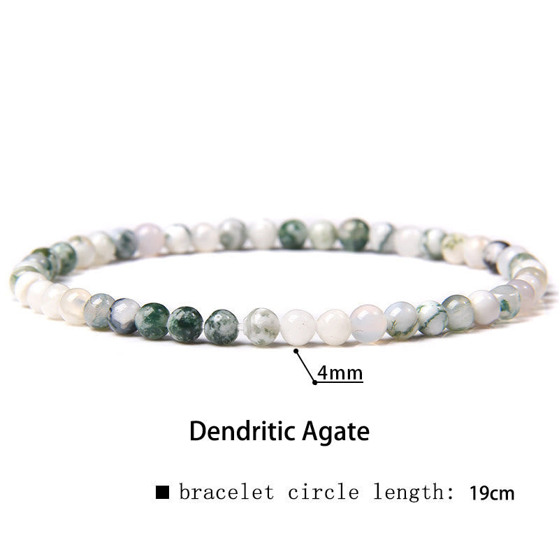 Buddha Stones 4 mm Diverse Steen Kristal Mini Kralen Genezende Armband - Dendritische agaat - 4 mm (Polsomtrek 14-17 cm) - image 17