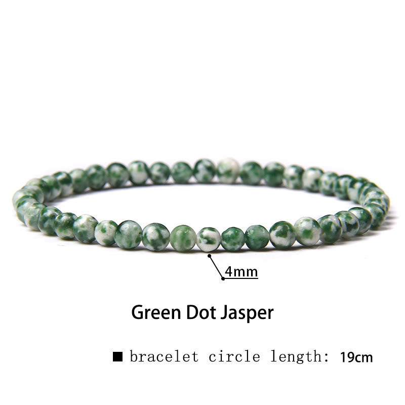 Buddha Stones 4 mm Diverse Steen Kristal Mini Kralen Genezende Armband - Groene stip jaspis - 4 mm (Polsomtrek 14-17 cm) - image 18